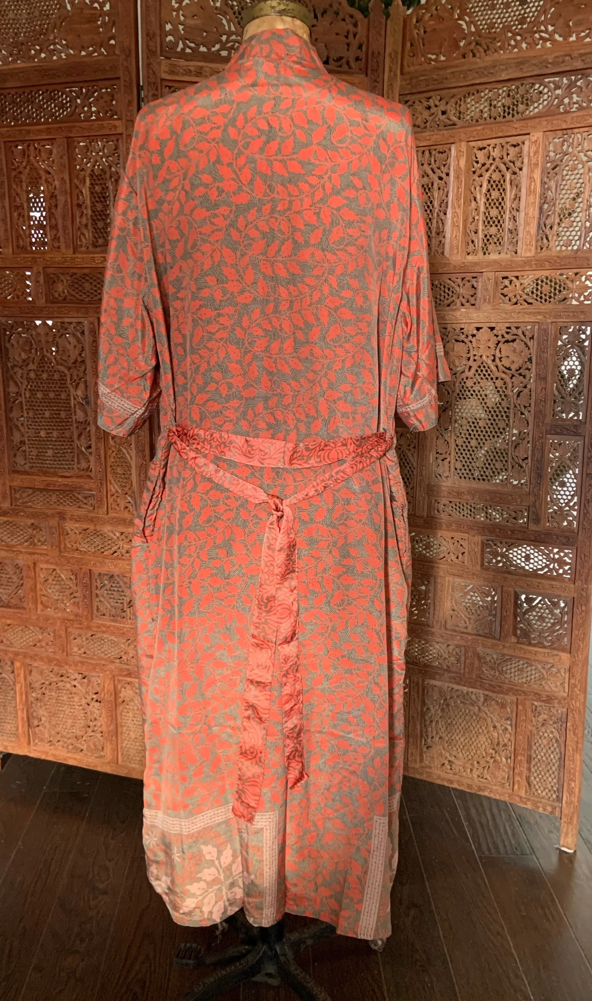 Silk Dress and Kimono Set - Orange