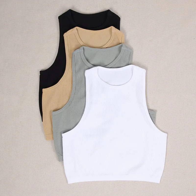 Sleeveless Yoga Shirts Knitted Vest