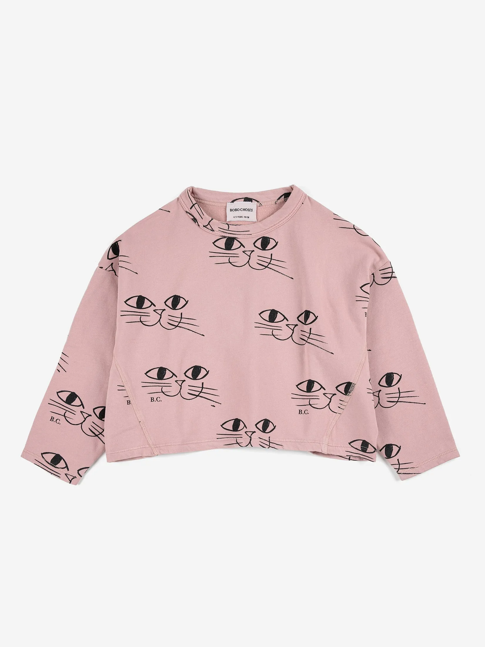 Smiling Cat Cropped Sweatshirt