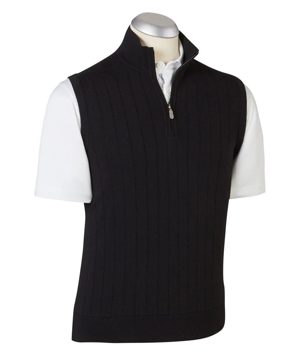 Solid Quarter-Zip Wind Sweater Vest