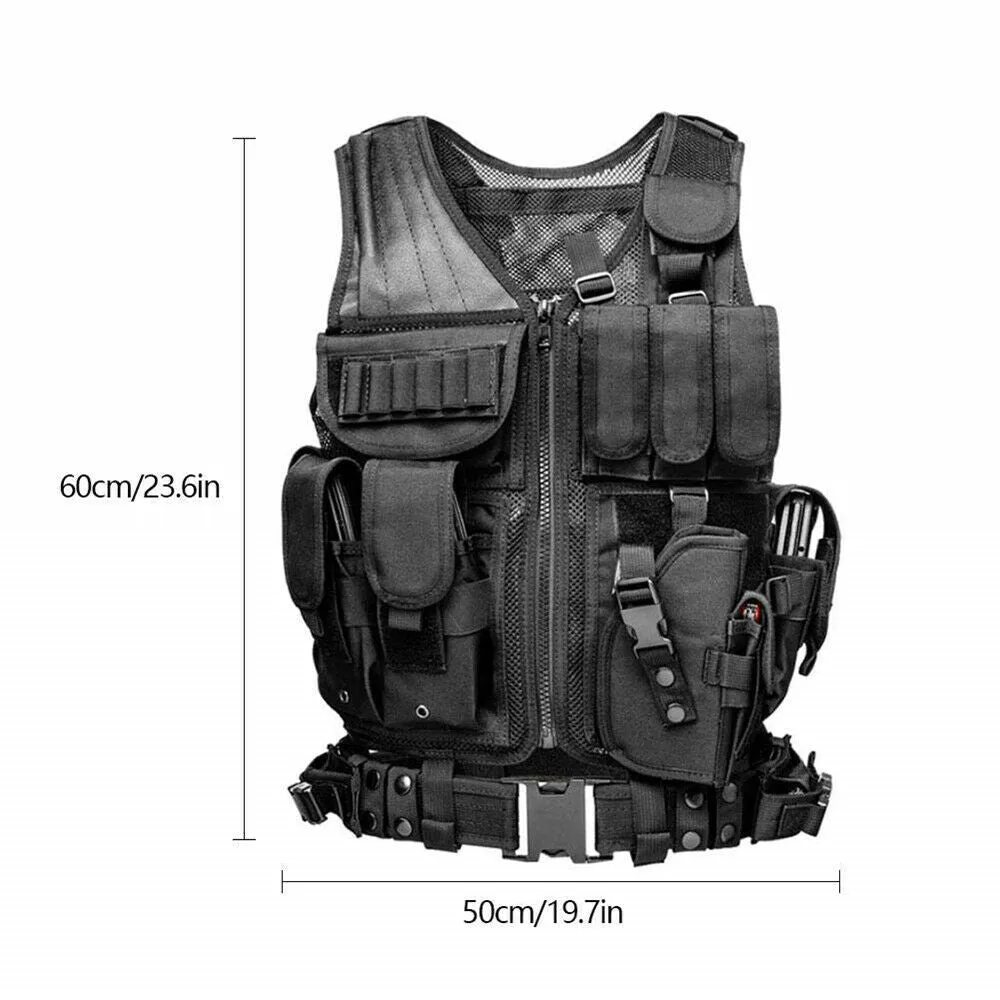 Tactical Vest MOLLE Assault Plate Carrier Combat Play Vest