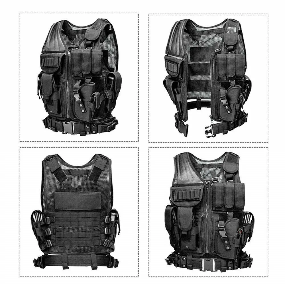 Tactical Vest MOLLE Assault Plate Carrier Combat Play Vest