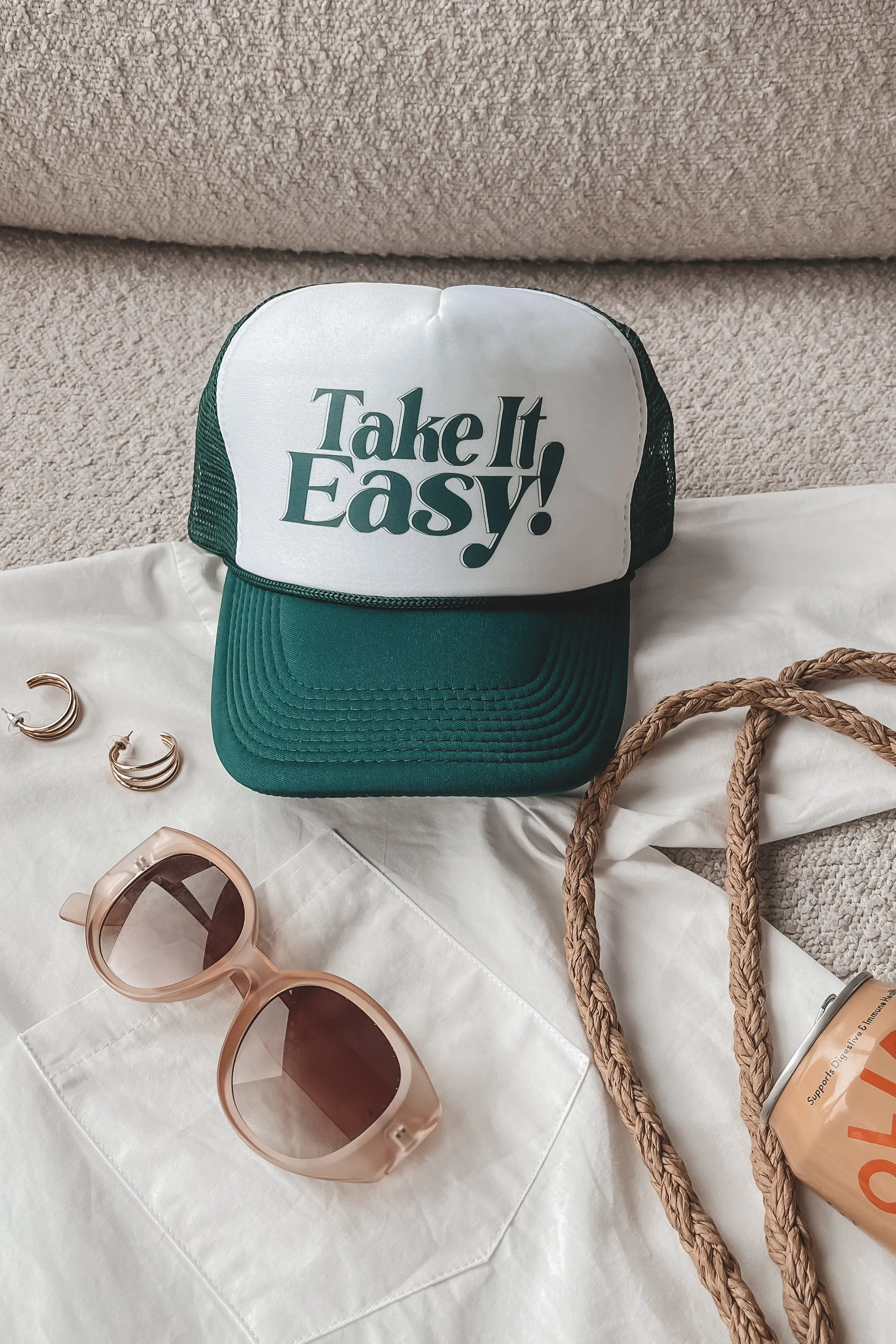 Take It Easy Trucker Forest Green Trucker Hat