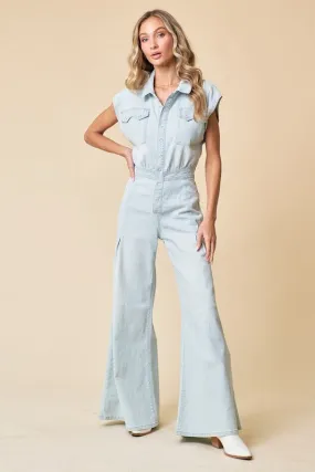 Talk to Me Texas Denim Jumpsuit