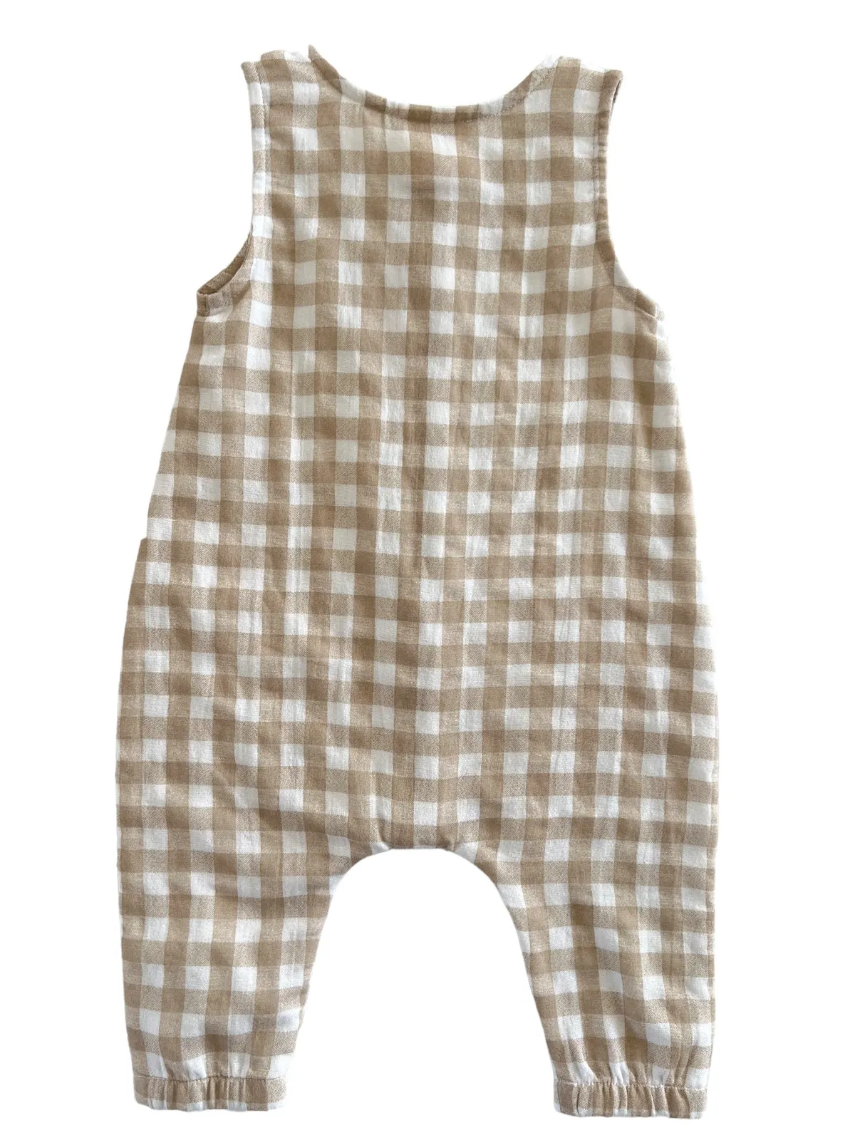 Tan Gingham / Organic Bay Jumpsuit