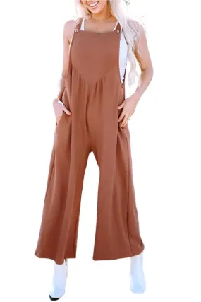 TEEK - Burnt Gold Flame Textured Ruched Wide Leg Jumpsuit