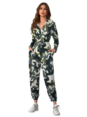 TEEK - Camo Catch Pocketed Jumpsuit