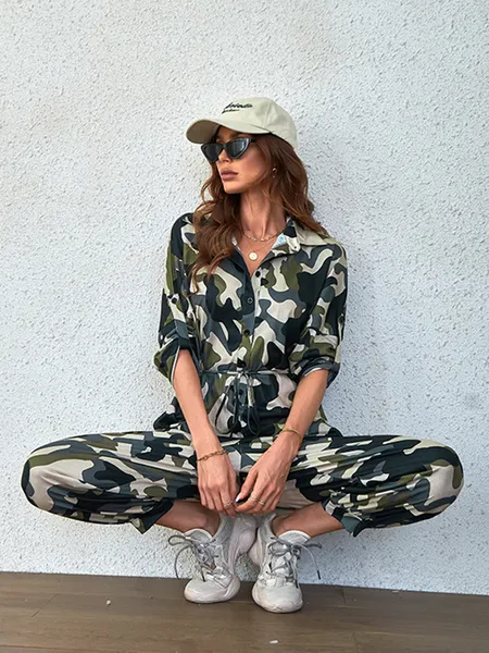 TEEK - Camo Catch Pocketed Jumpsuit