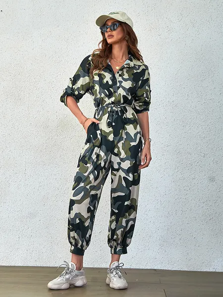 TEEK - Camo Catch Pocketed Jumpsuit