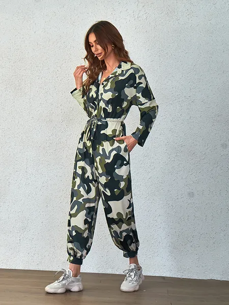 TEEK - Camo Catch Pocketed Jumpsuit