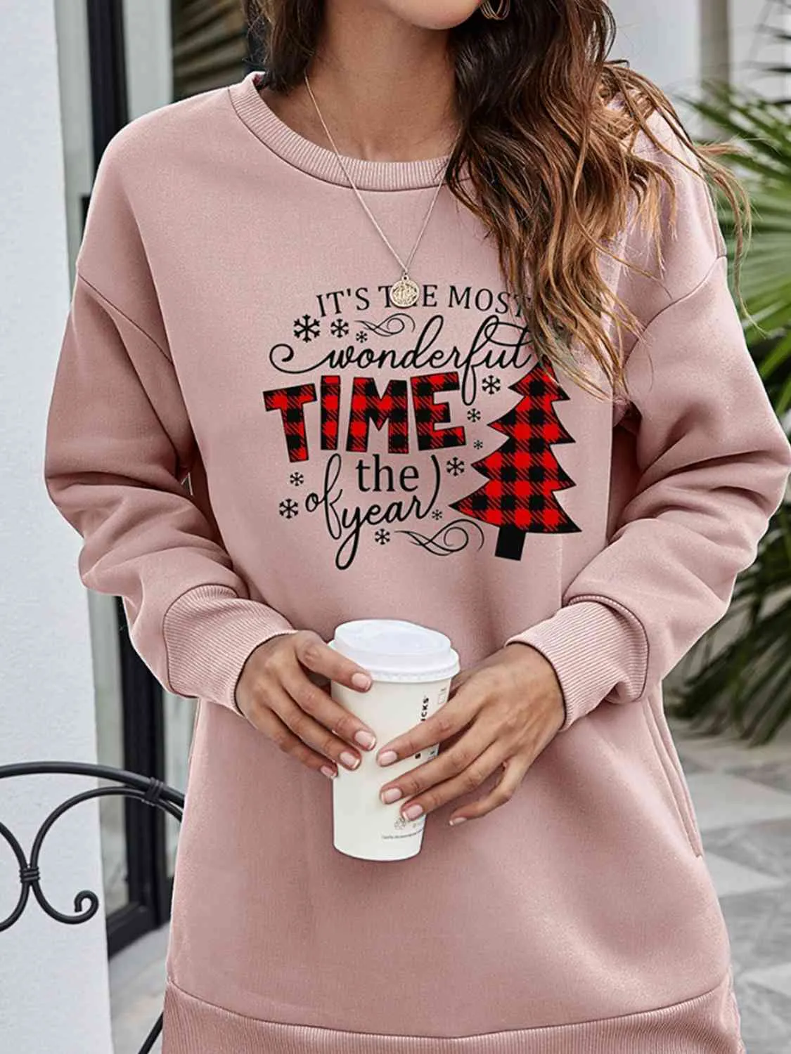 TEEK - Christmas Tree Time Drop Shoulder Sweatshirt