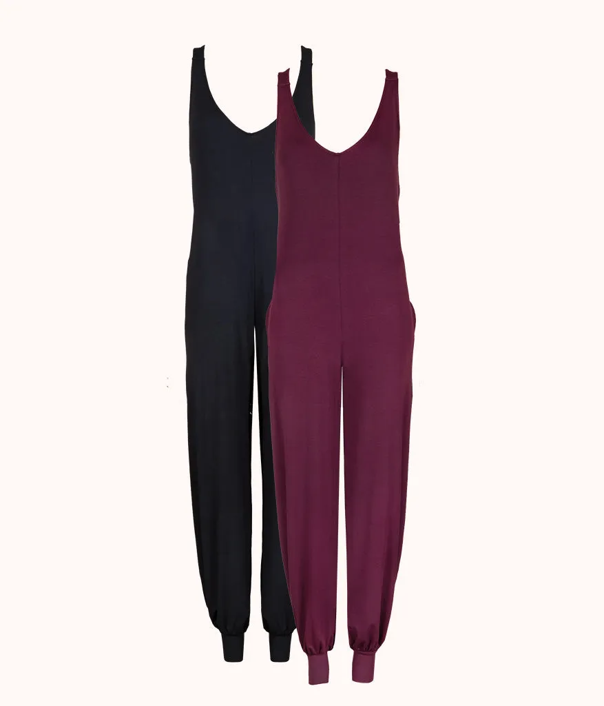 The All-Day Jumpsuit Bundle: Jet Black/Plum