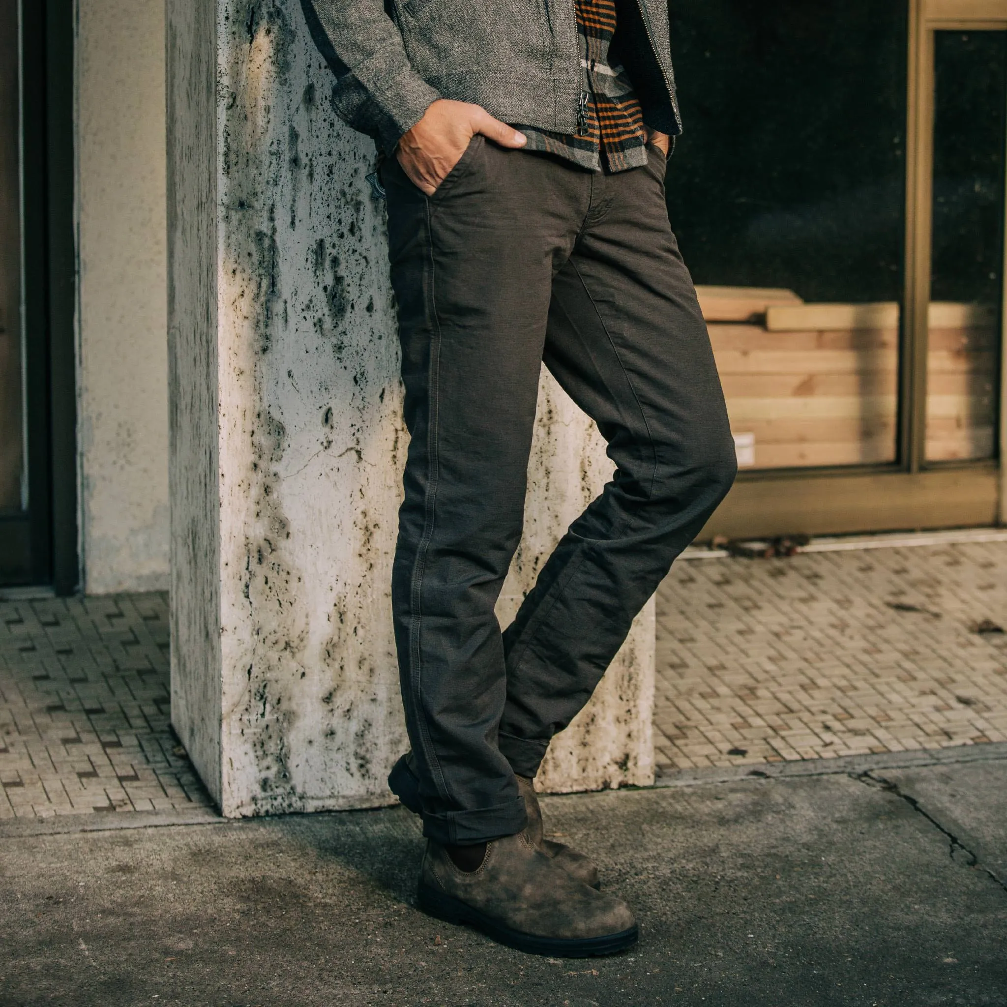 The Morse Pant in Dark Charcoal Slub