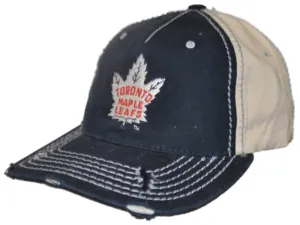 Toronto Maple Leafs Retro Brand Navy Beige Vintage Stitched Snapback Hat Cap