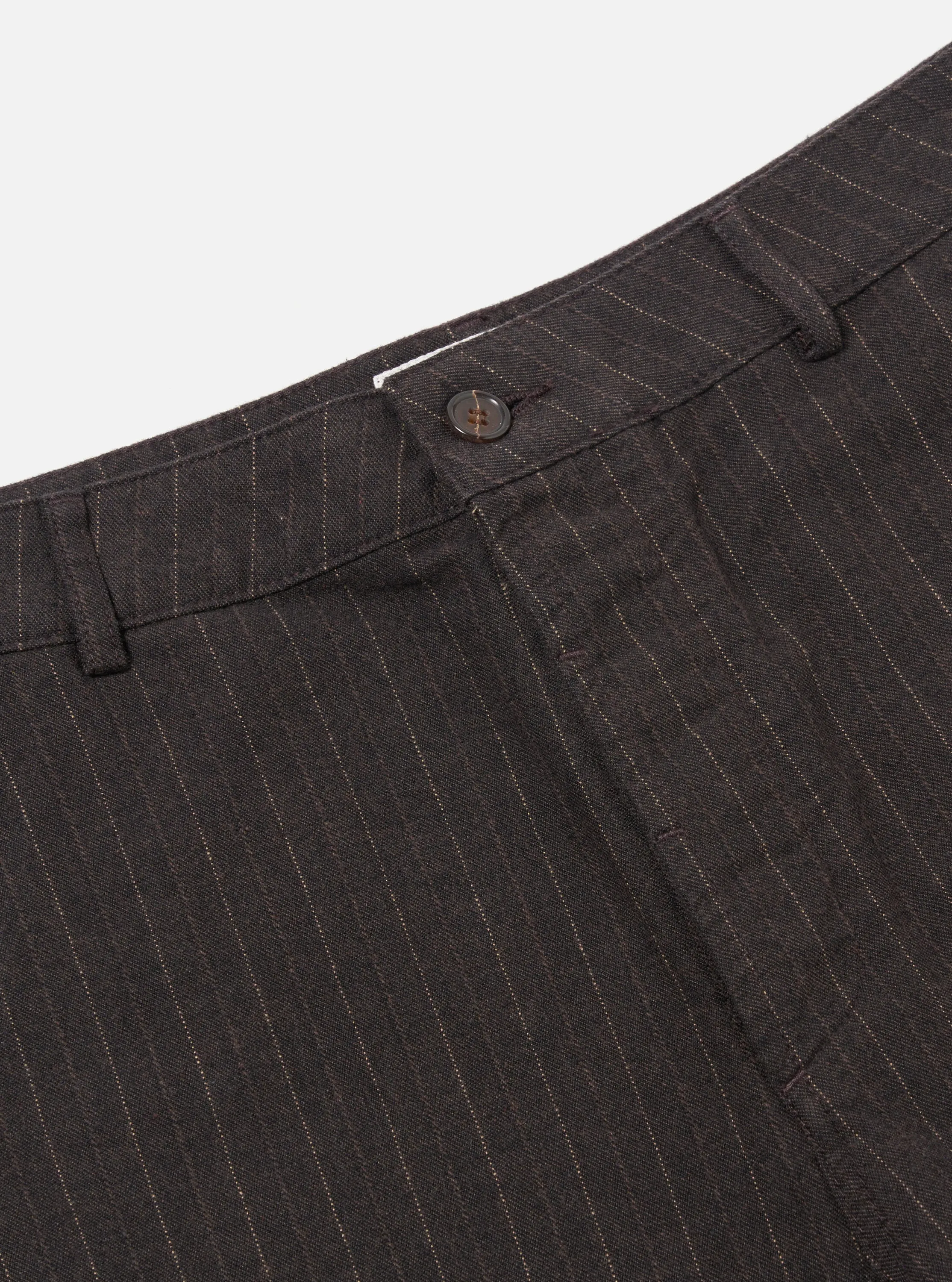 Universal Works Military Chino in Brown Italian Pinstripe