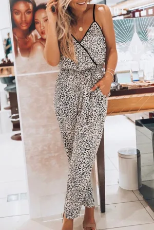 V Neck Casual Wrap Jumpsuit