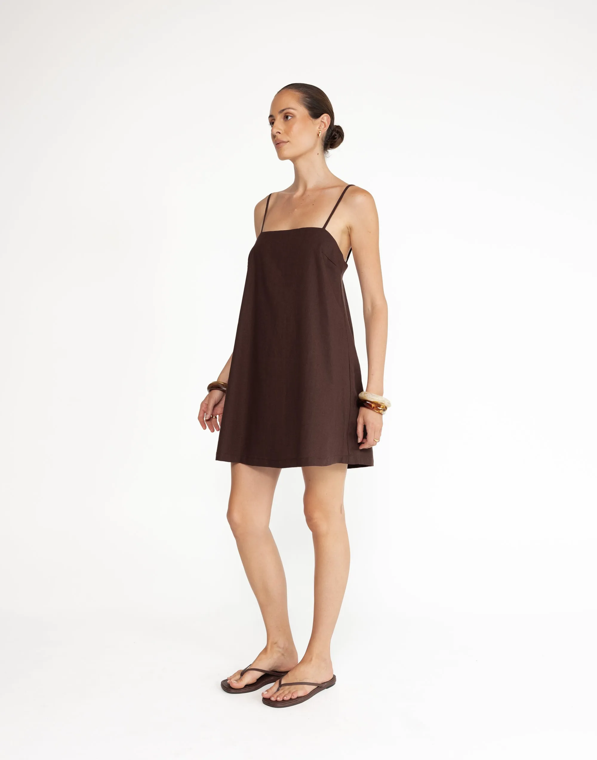 Valerie Mini Dress (Chocolate)