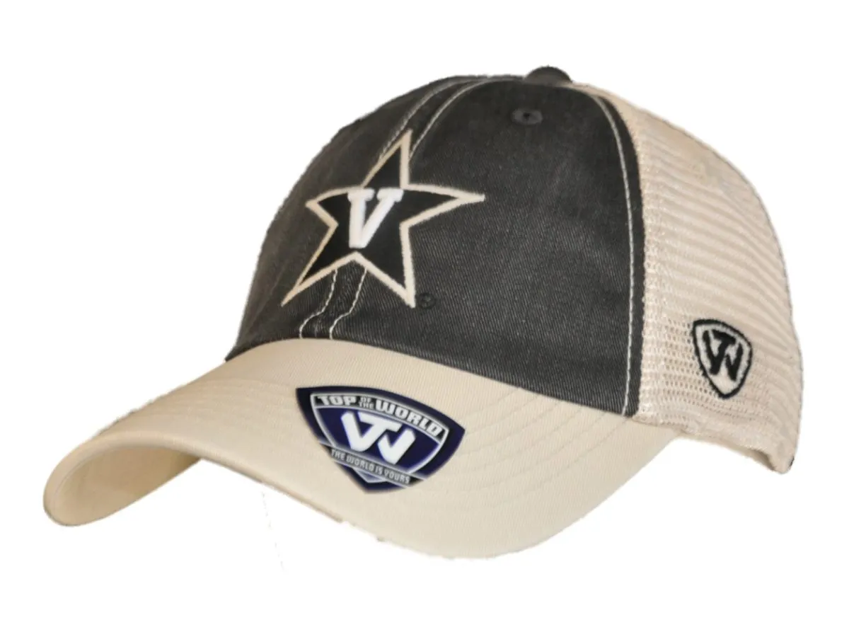 Vanderbilt Commodores Top of the World Black Beige Offroad Adj Snapback Hat Cap