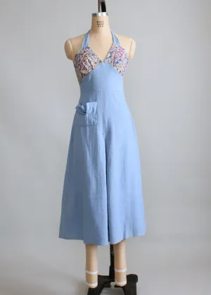 Vintage 1930s Wide Leg Halter Beach Pajamas