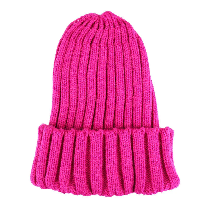 Warm Knitted Beanies Solid Color Retro Knitting Winter Autumn Women Hat Bonnet Ladies Girls Hats Winter Beanie Cap