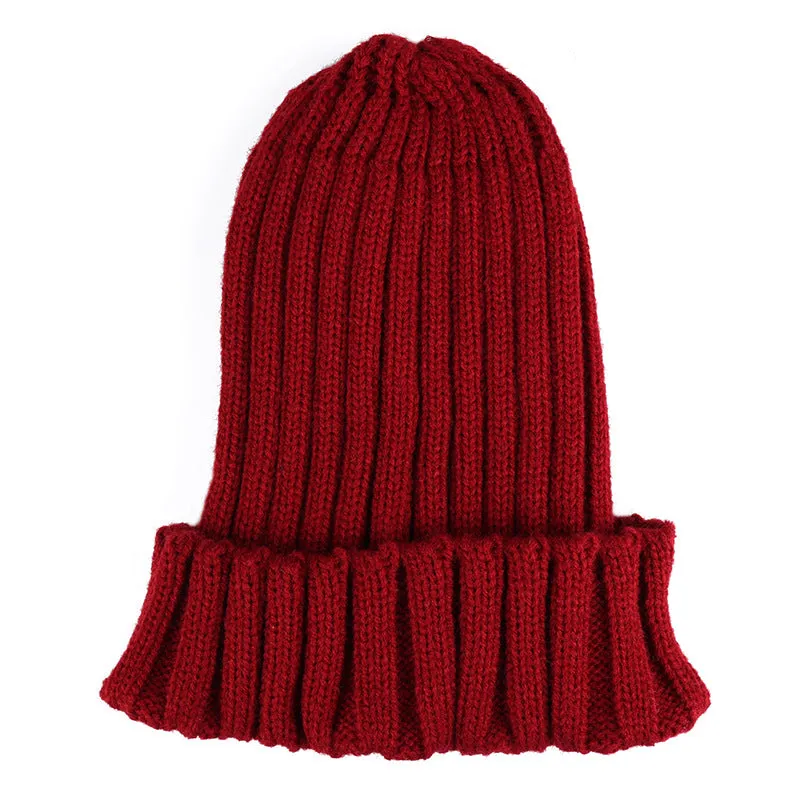 Warm Knitted Beanies Solid Color Retro Knitting Winter Autumn Women Hat Bonnet Ladies Girls Hats Winter Beanie Cap