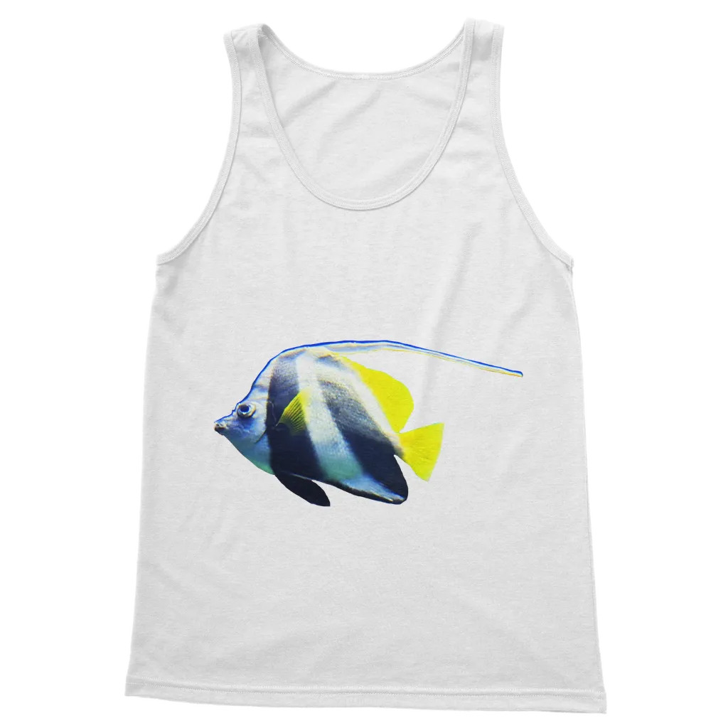 White Black Fish Stripe Classic Adult Vest Top