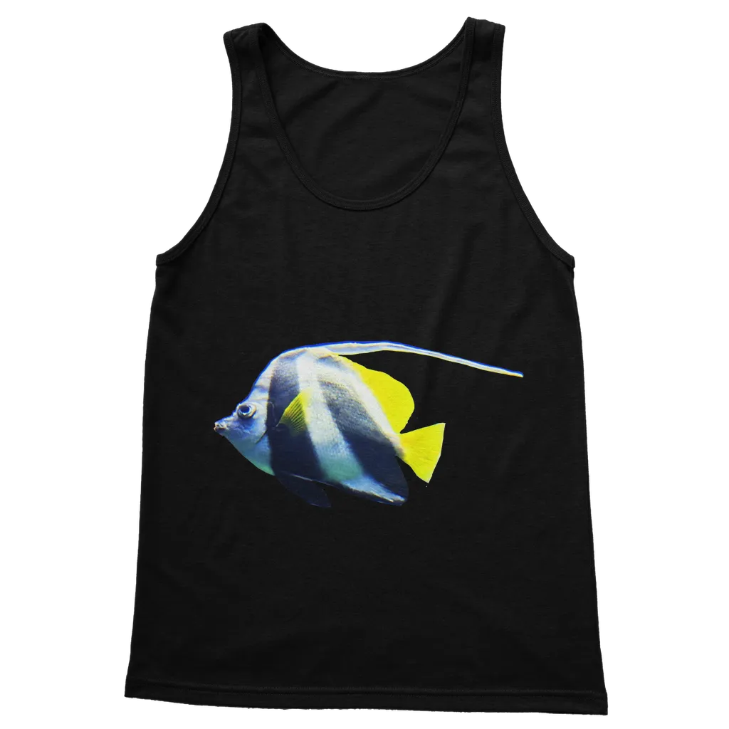 White Black Fish Stripe Classic Adult Vest Top