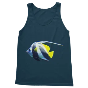 White Black Fish Stripe Classic Adult Vest Top