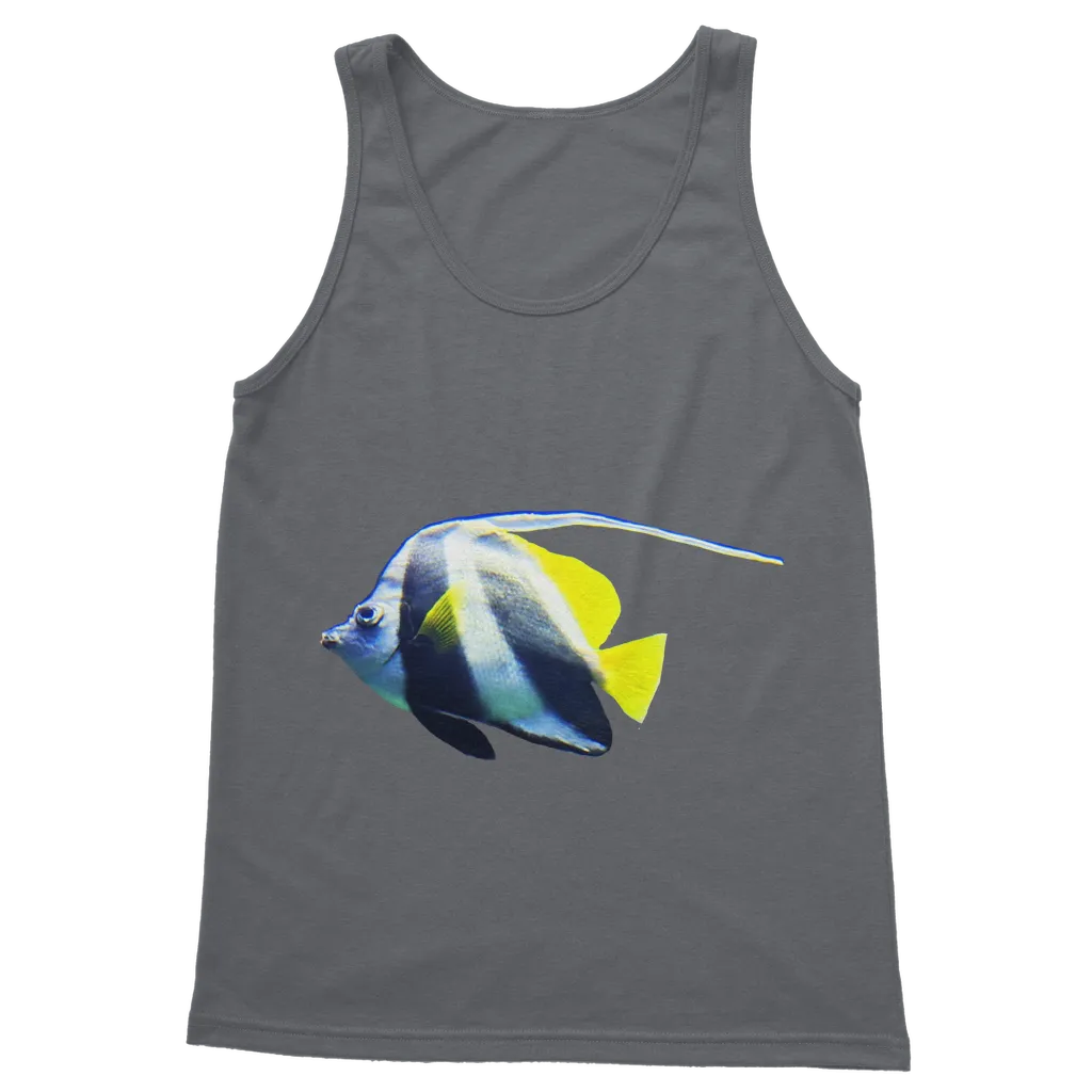 White Black Fish Stripe Classic Adult Vest Top