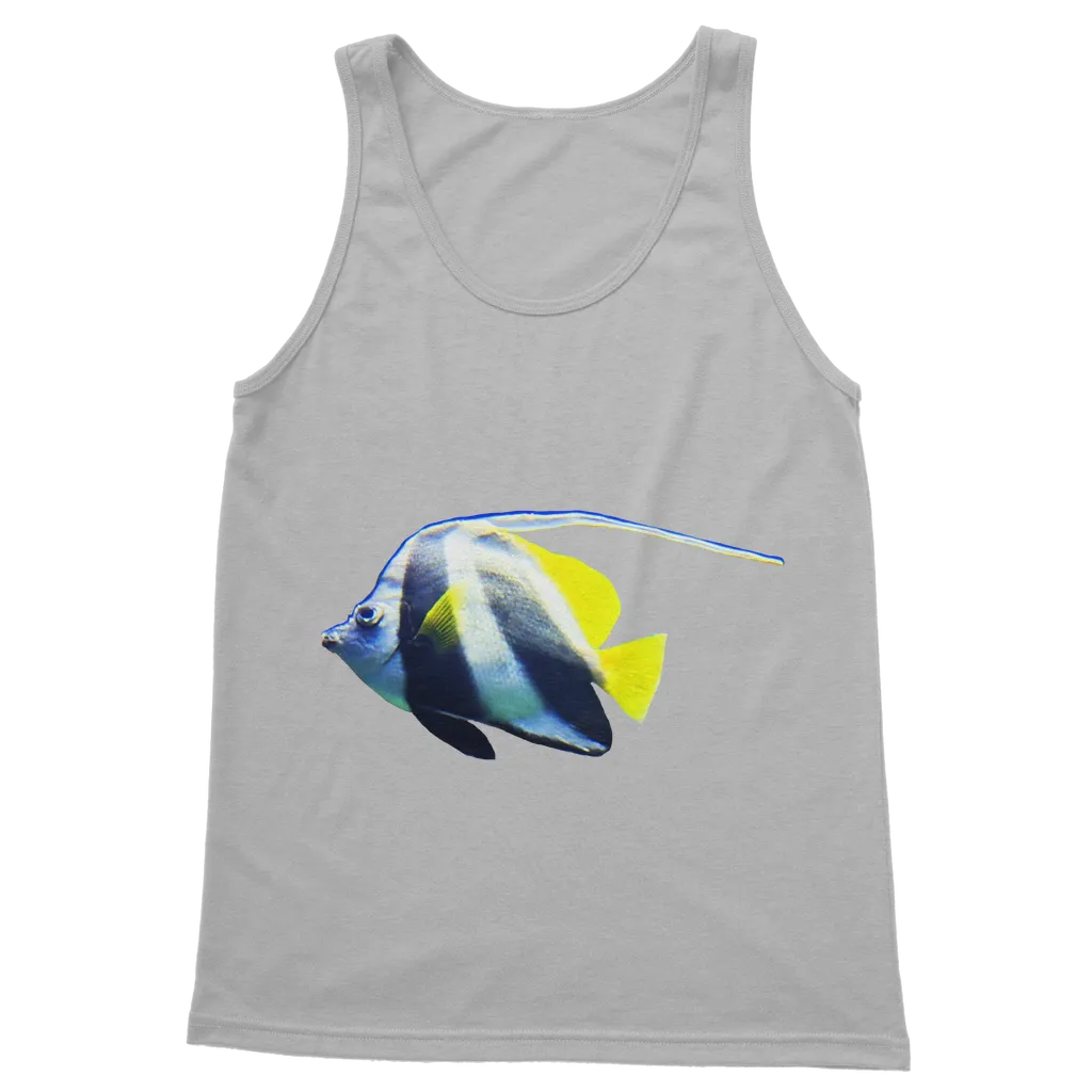 White Black Fish Stripe Classic Adult Vest Top