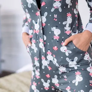 Woman cute cotton butt flap Pajamas jumpsuit SweetJama "Bunny"