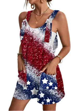 Women's National Flag Print Wide Leg Romper