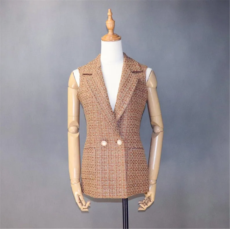 Women's Vest Gilet CUSTOM MADE Checked Pattern Tweed