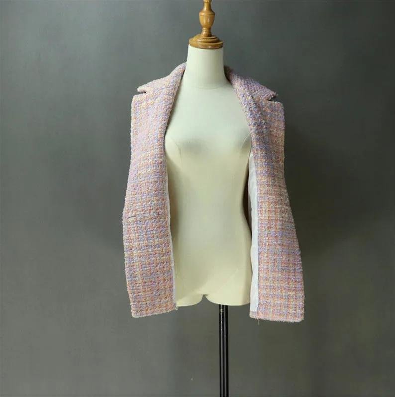 Women's Vest Gilet CUSTOM MADE Checked Pattern Tweed