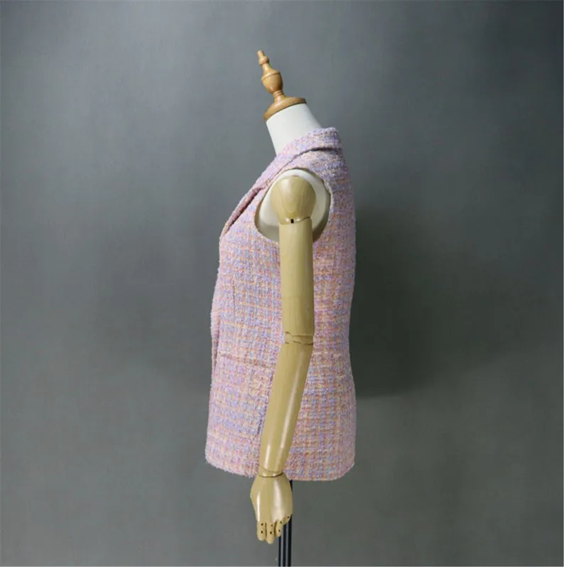 Women's Vest Gilet CUSTOM MADE Checked Pattern Tweed