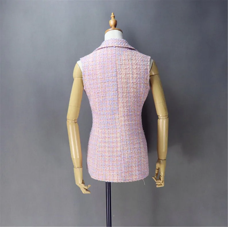 Women's Vest Gilet CUSTOM MADE Checked Pattern Tweed