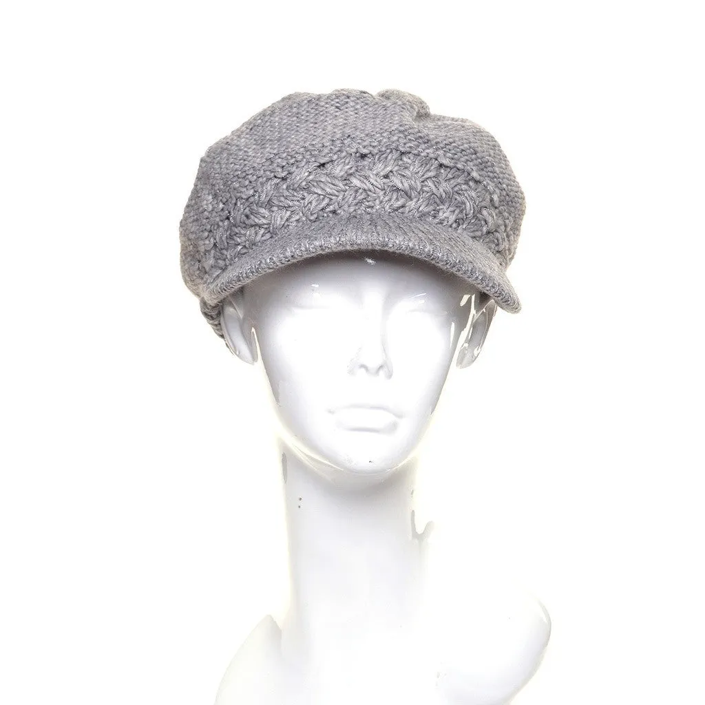 Wool Metallic Lined Visor Beanie