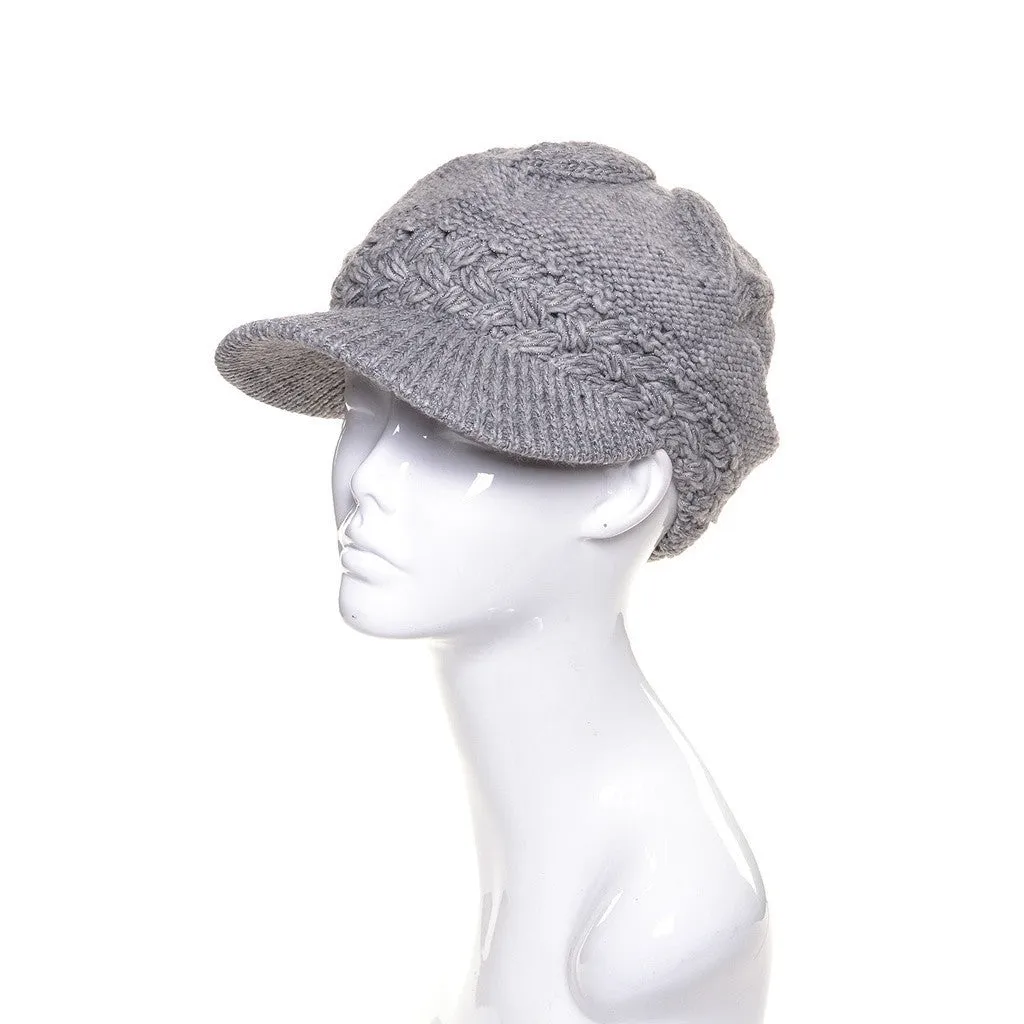 Wool Metallic Lined Visor Beanie