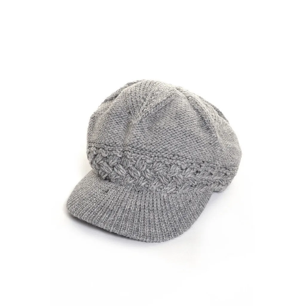 Wool Metallic Lined Visor Beanie