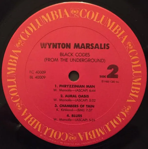 Wynton Marsalis - Black Codes (From The Underground) (LP, Album, Car) (VG )