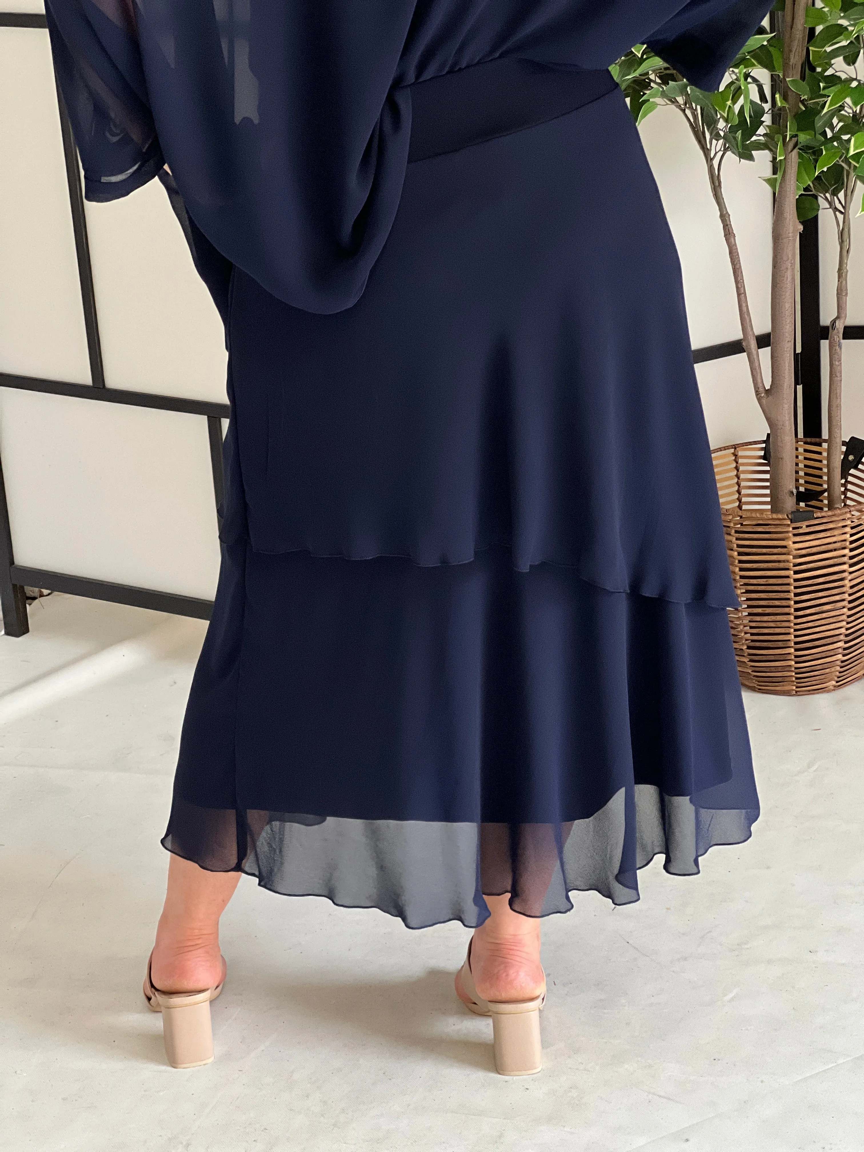 Xander Navy Evening Skirt