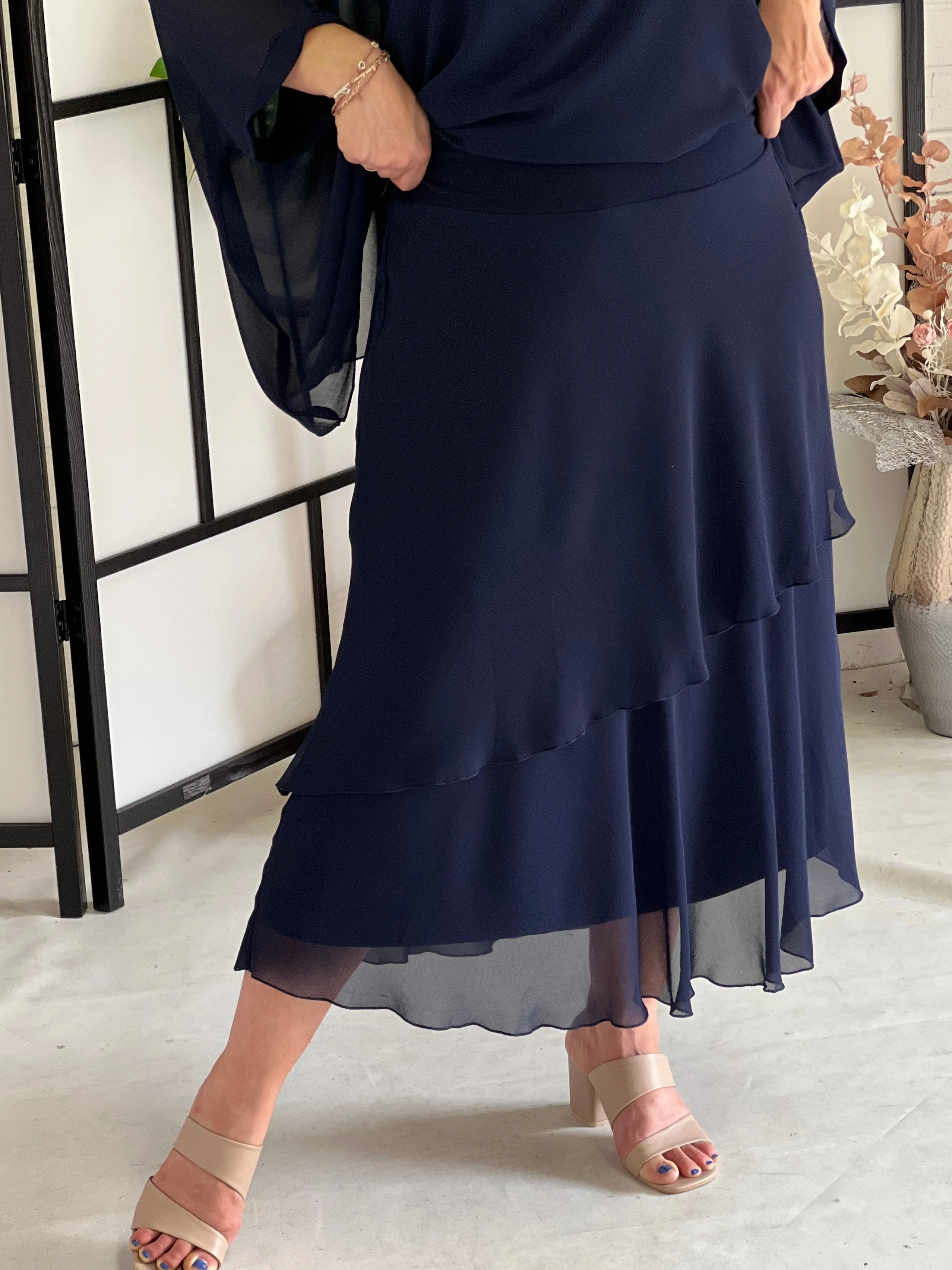 Xander Navy Evening Skirt