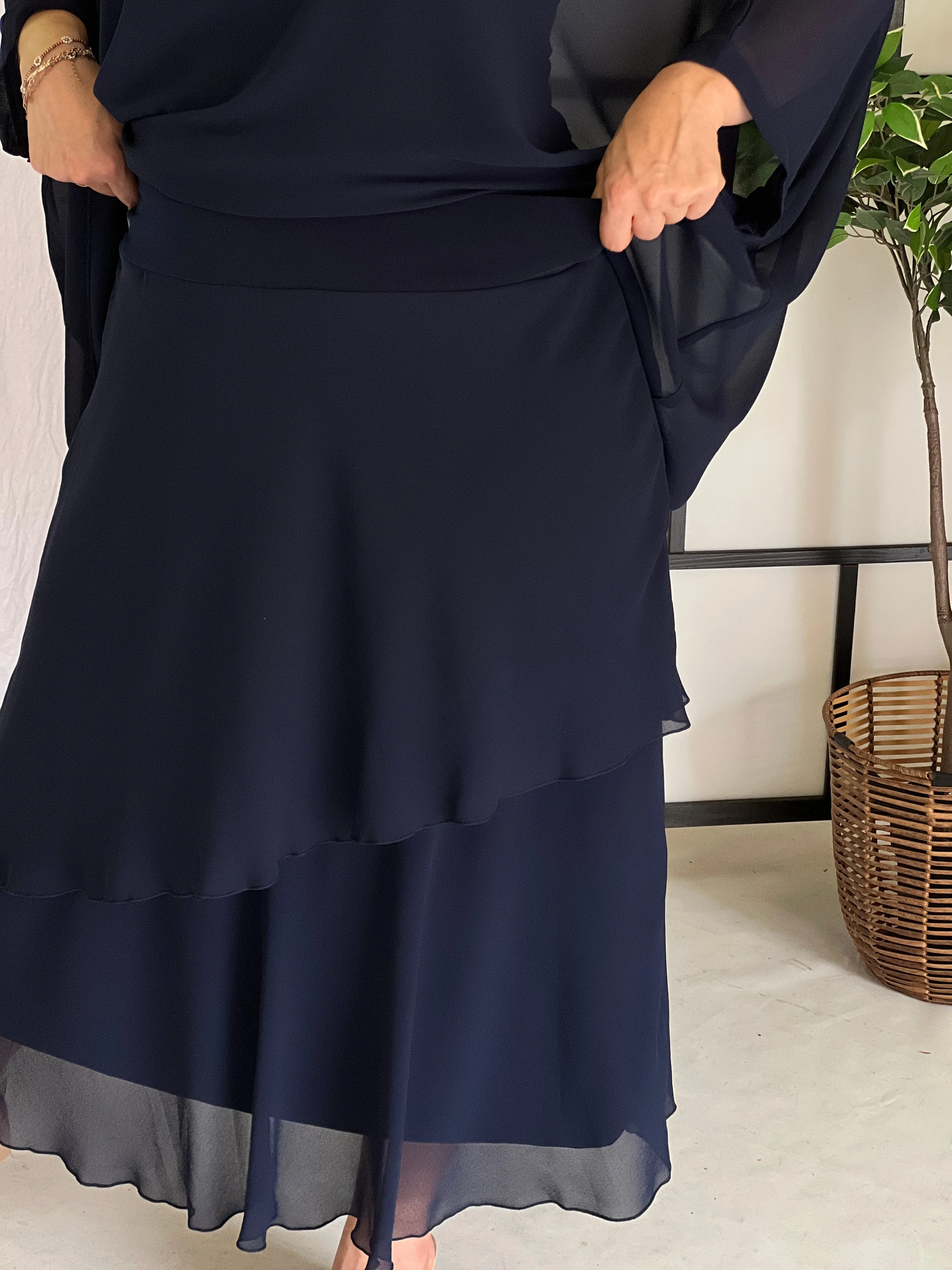 Xander Navy Evening Skirt