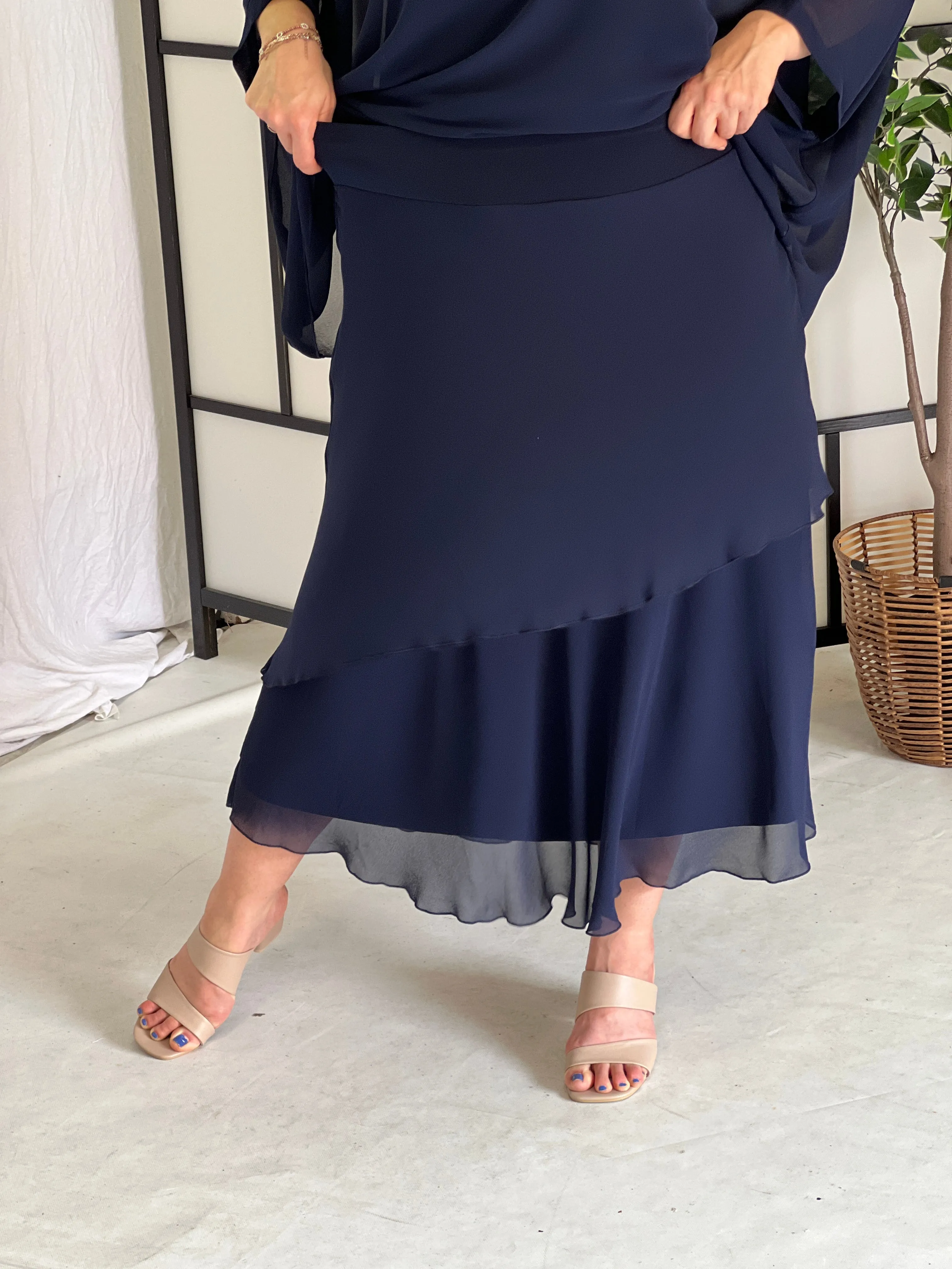 Xander Navy Evening Skirt